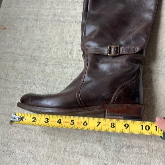 Frye Dorado Tall Brown Buckle Riding Boots - Picture 9 of 16